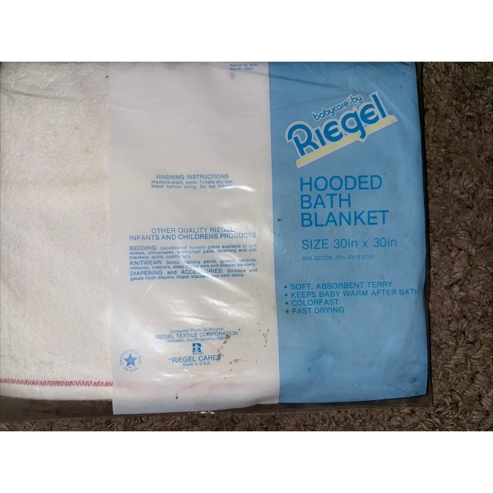 New Vintage babycare Riegel Baby‎ Hooded Bath Blanket Towel 30x30